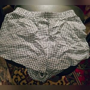Altar'd State Green Checkered Shorts